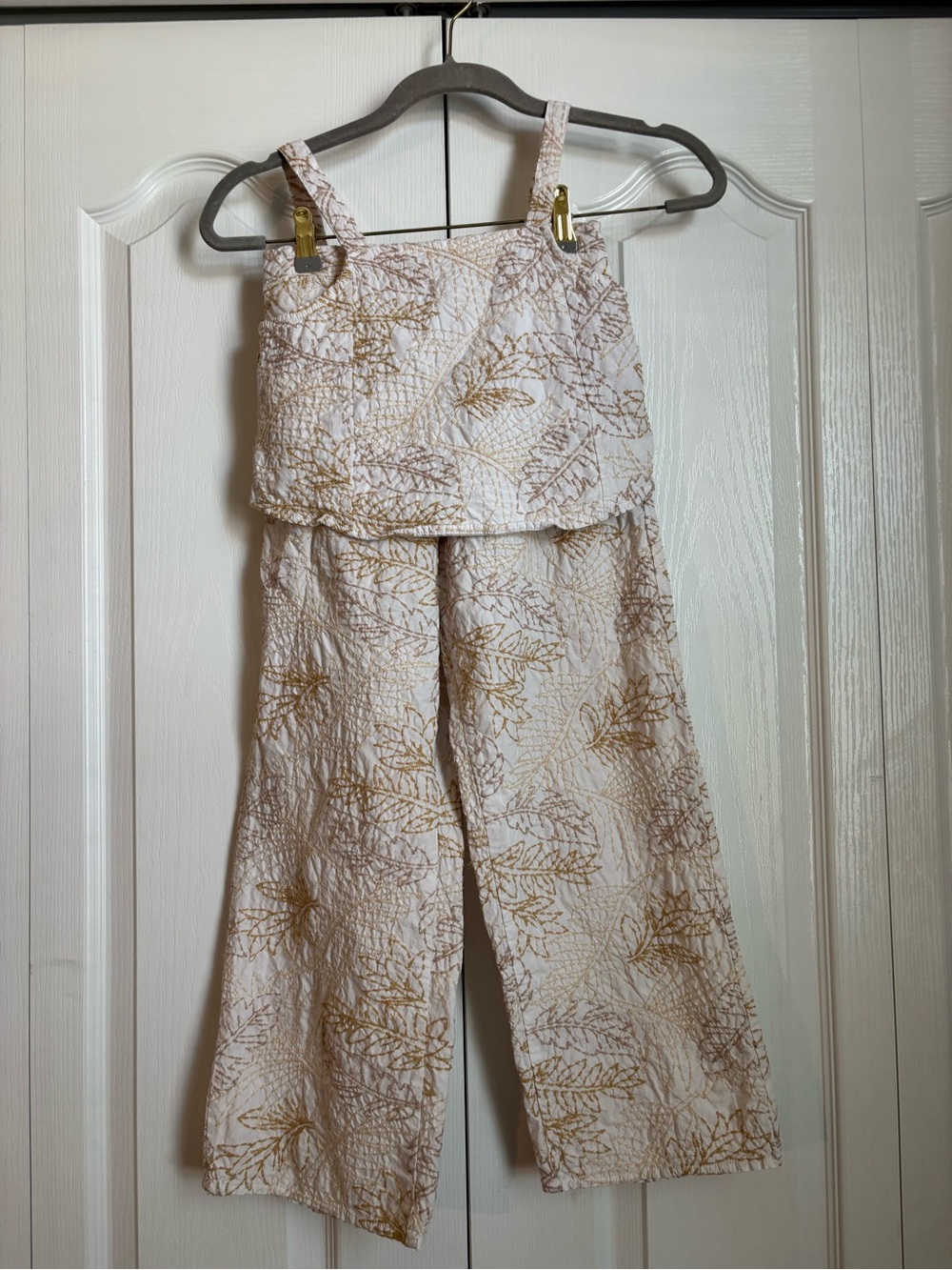 ZARA Girls Floral Embroidered 2-Piece Outfit Set Top & Pants Size 11-12